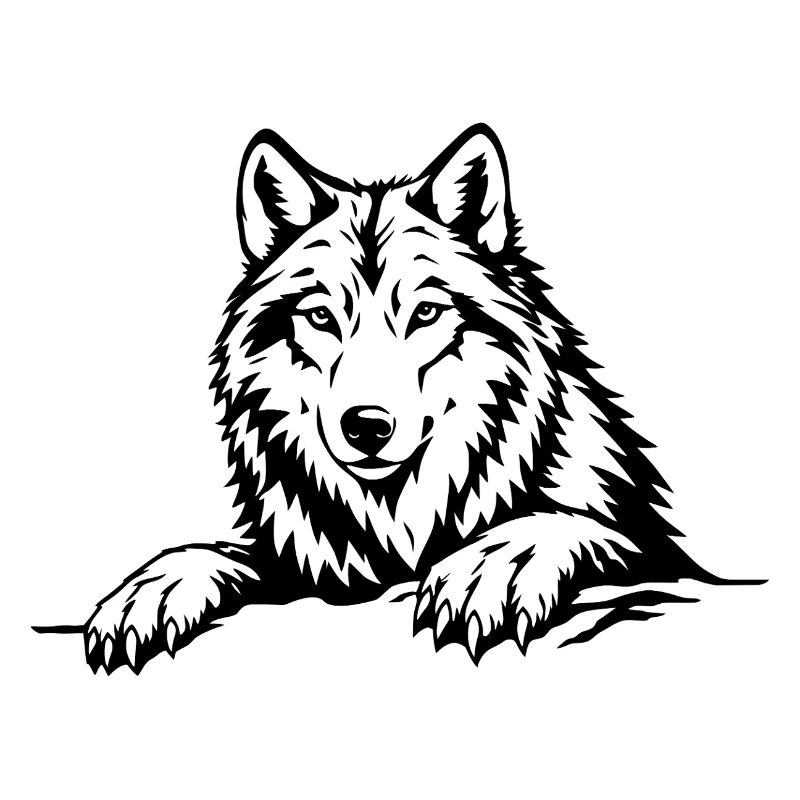 Wolf mit Pfoten schwarz