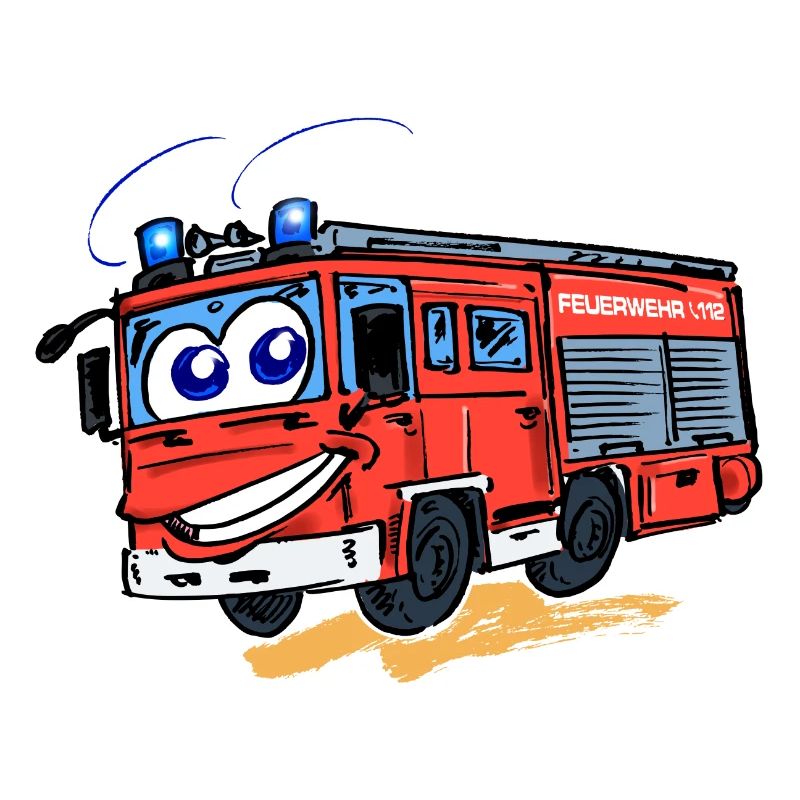 Comic Feuerwehr mit Augen