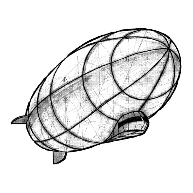 Zeppelin Zeichnung Perspektive