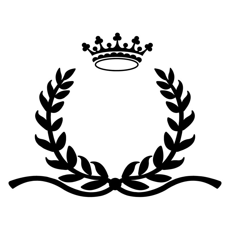 Laurel wreath with long spurs crown