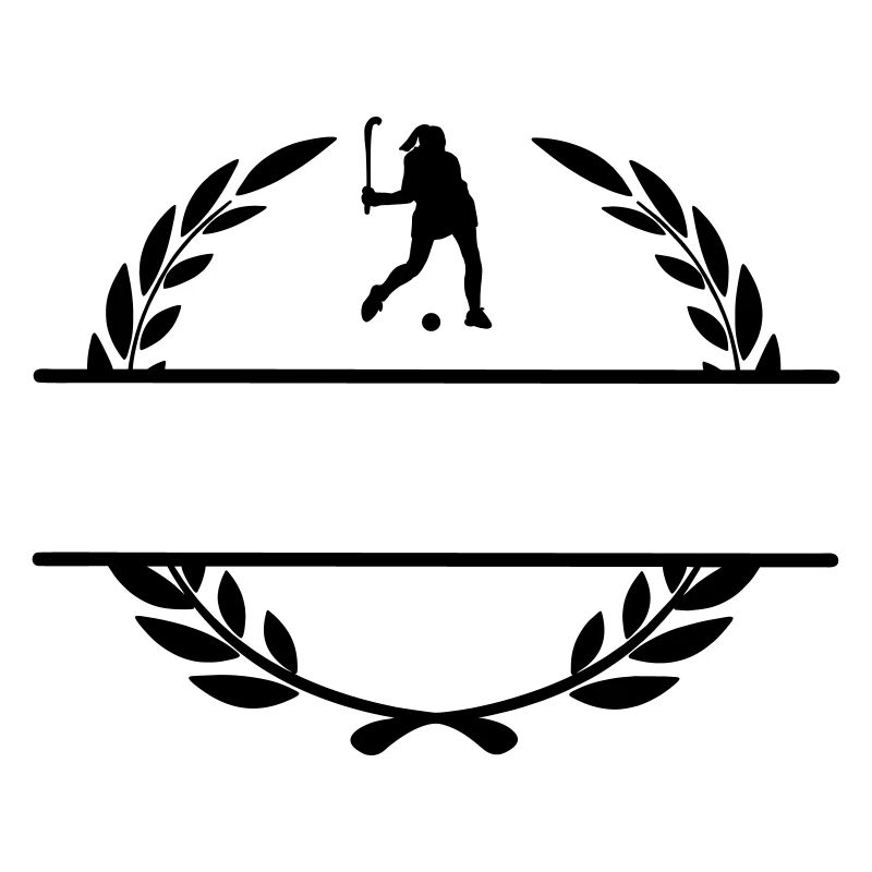 Hockeymädchen im Lorbeerkranz-Monogramm