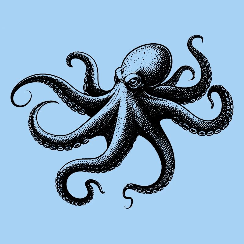 Oktopus in Monochrom