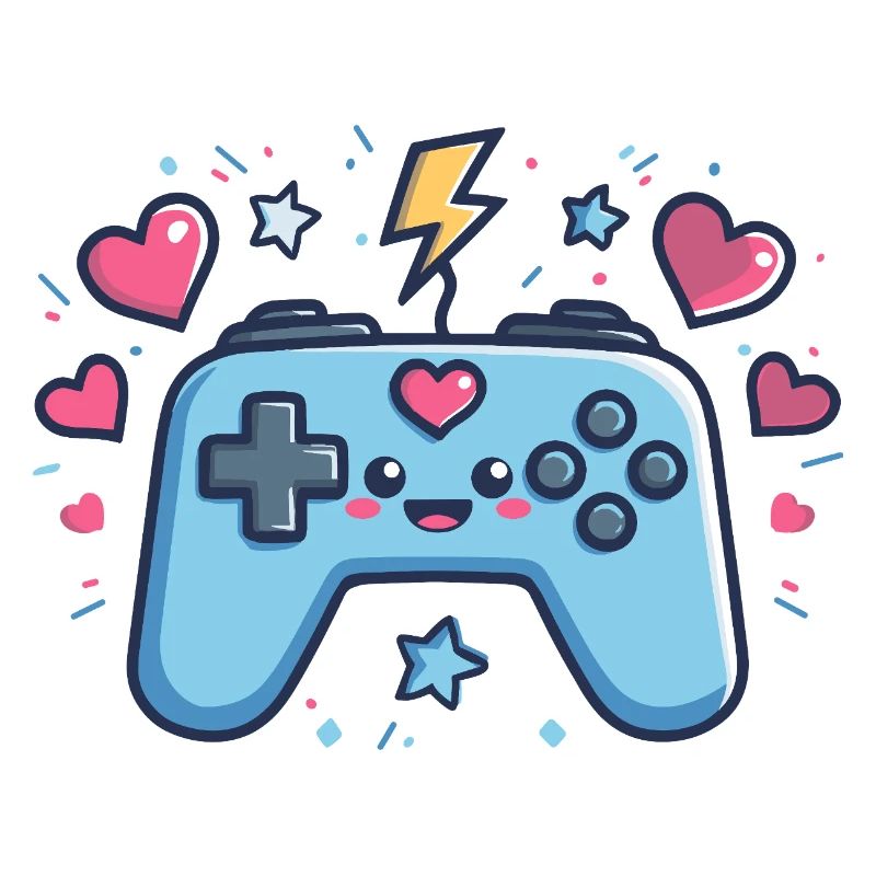 Kawaii Game Controller Herz Design
