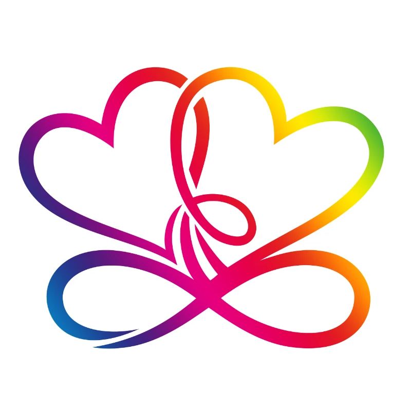 Two Hearts Rainbow Infinity Love CSD LGBT