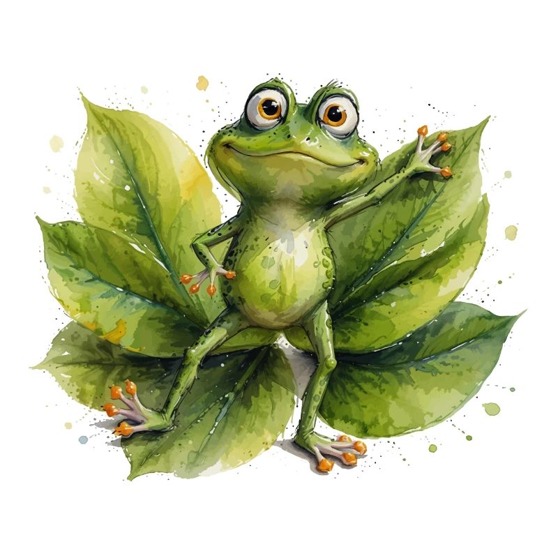 Dancing frog on lily pad