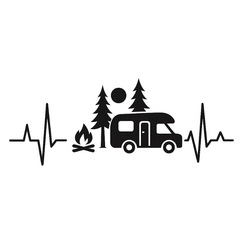 Herzschlag Camper Silhouette