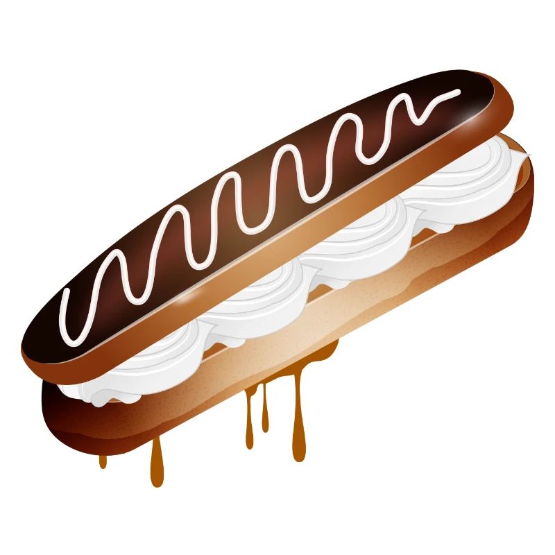 Illustration eines gefüllten Eclairs mit Sahne