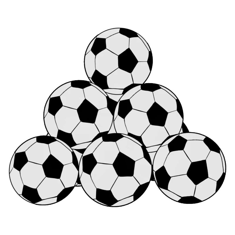 Ein Haufen Fußballbälle