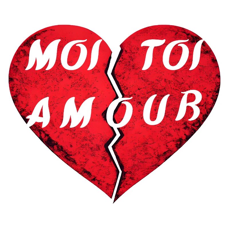 Gebrochenes Herz DU LIEBST MICH – Design Valentinstag amo