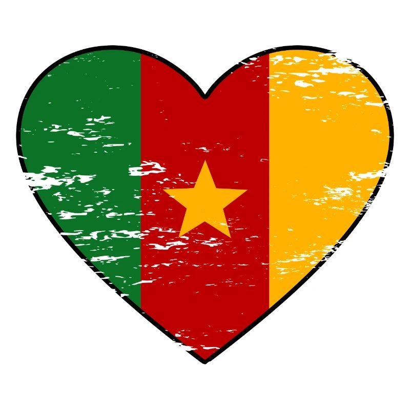 Kamerun Flagge Herz