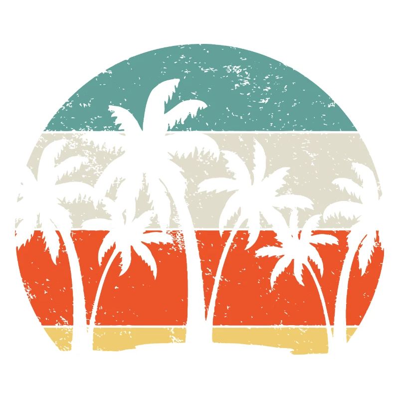 Tropical Sunset Palm Silhouette