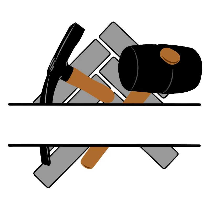 Pflastererlogo mit transparenter Stange dazwischen