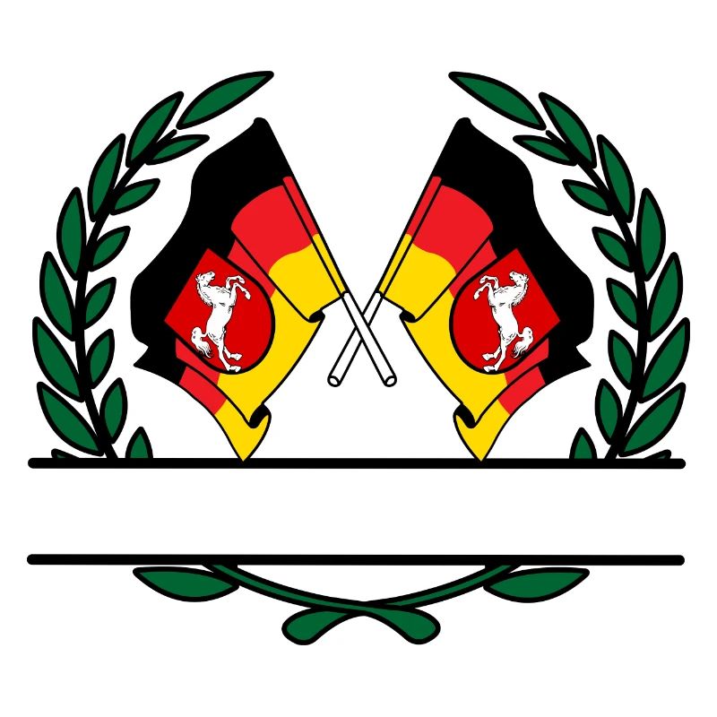 Drapeaux Basse-Saxe couronne de laurier bannière
