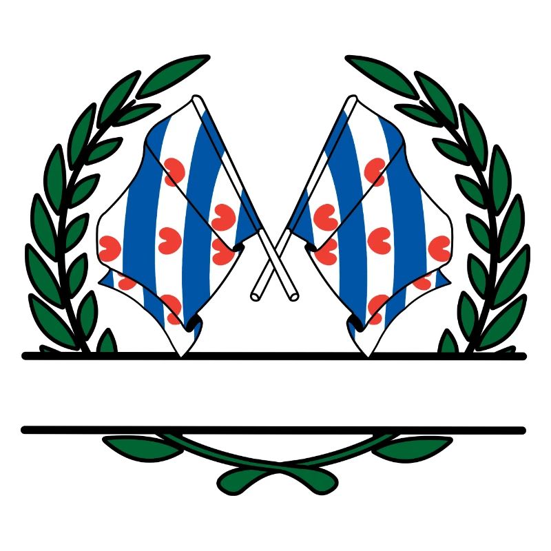 Drapeaux de la province de Frise couronne de laurier bannière
