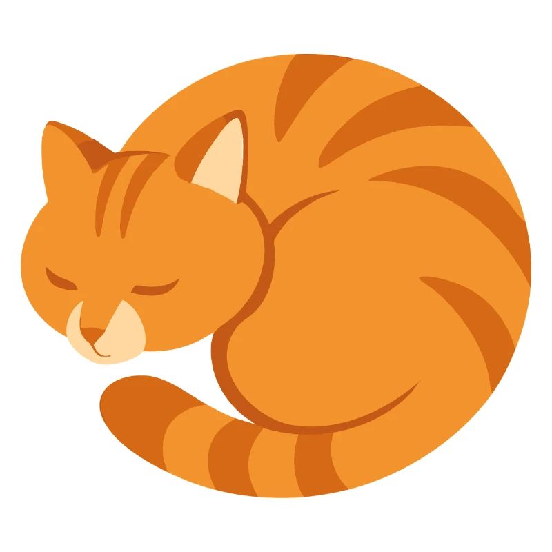 Chat endormi orange dans un style minimaliste