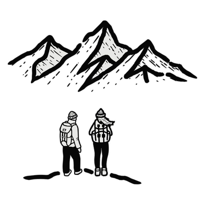 Summit path: Mountaineering duo