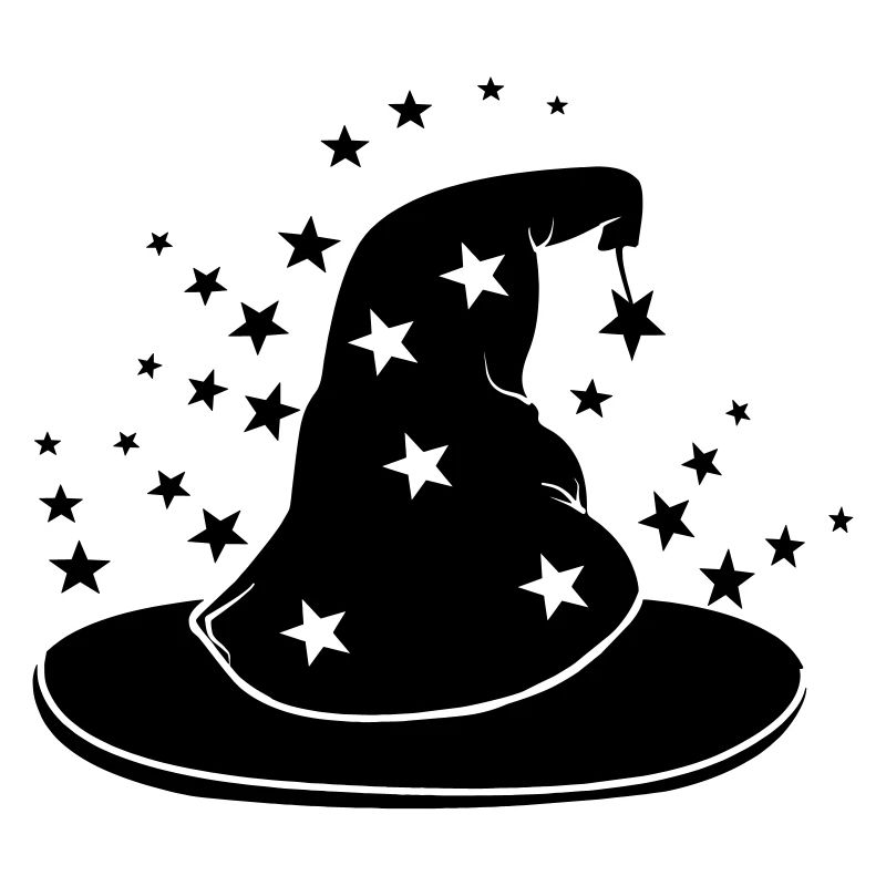 Magical wizard hat with stars