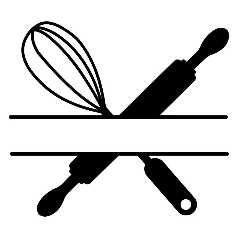 Banner text rolling pin and whisk