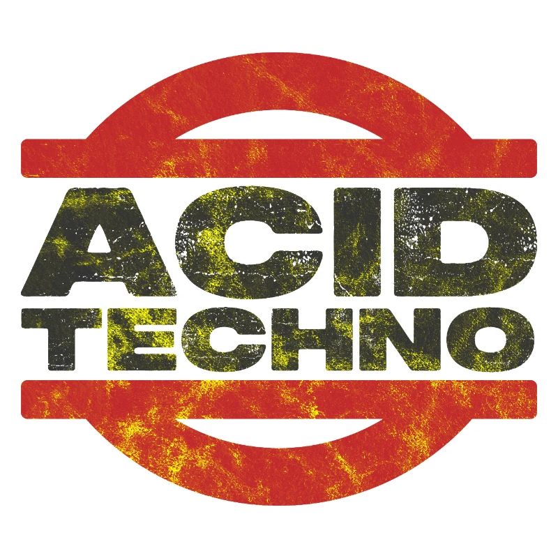 T-shirt à logo techno acide en détresse