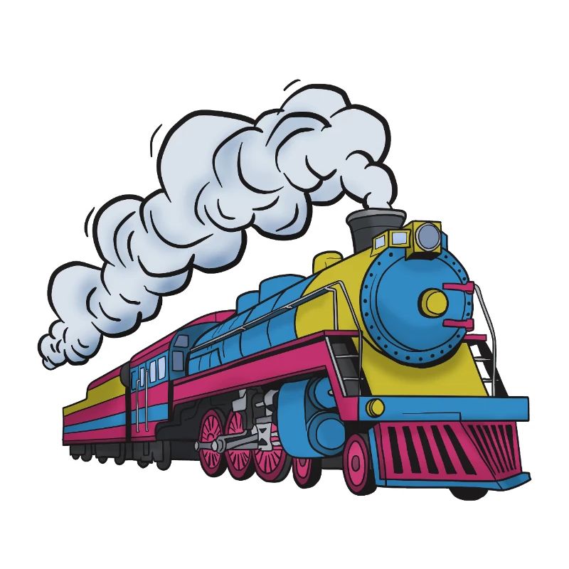 Dampflokomotive Farbexplosion