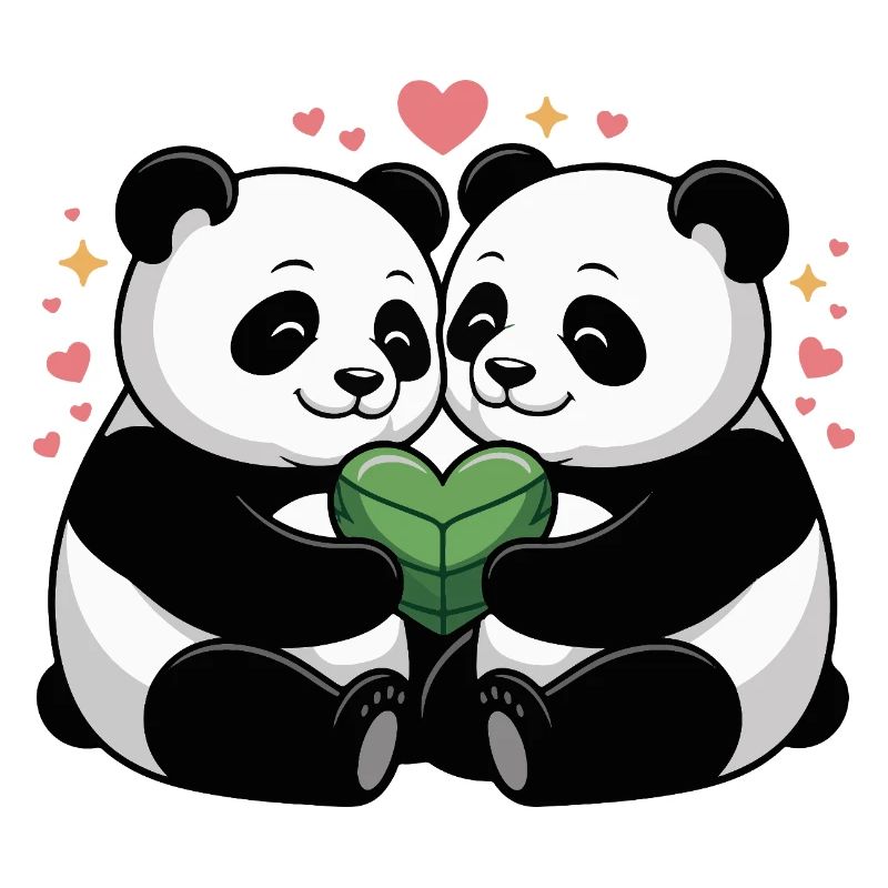 Couples de pandas amoureux