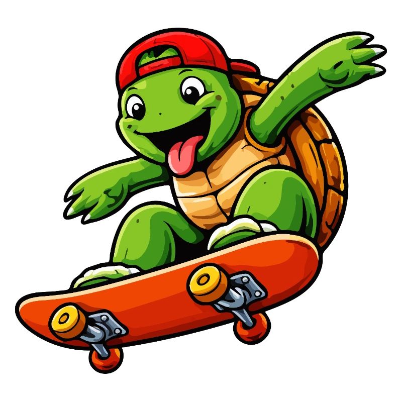 Skateboard-Schildkröten-Maskottchen-Cartoon