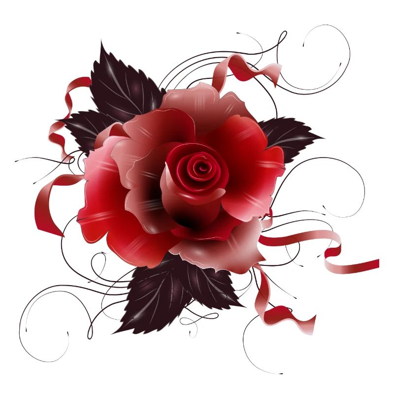 wunderschöne rote Rose mit zarten Bändern