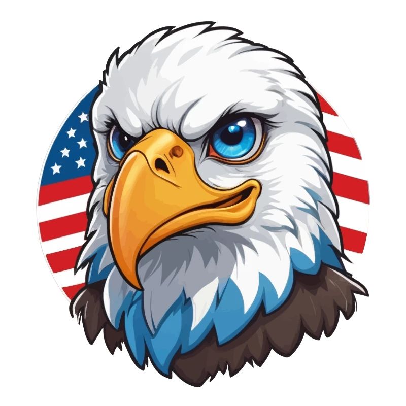 USA Flag Eaglehead Bald Eagle