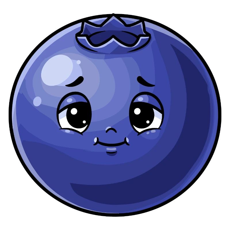 Kawaii Blaubeere Gesicht