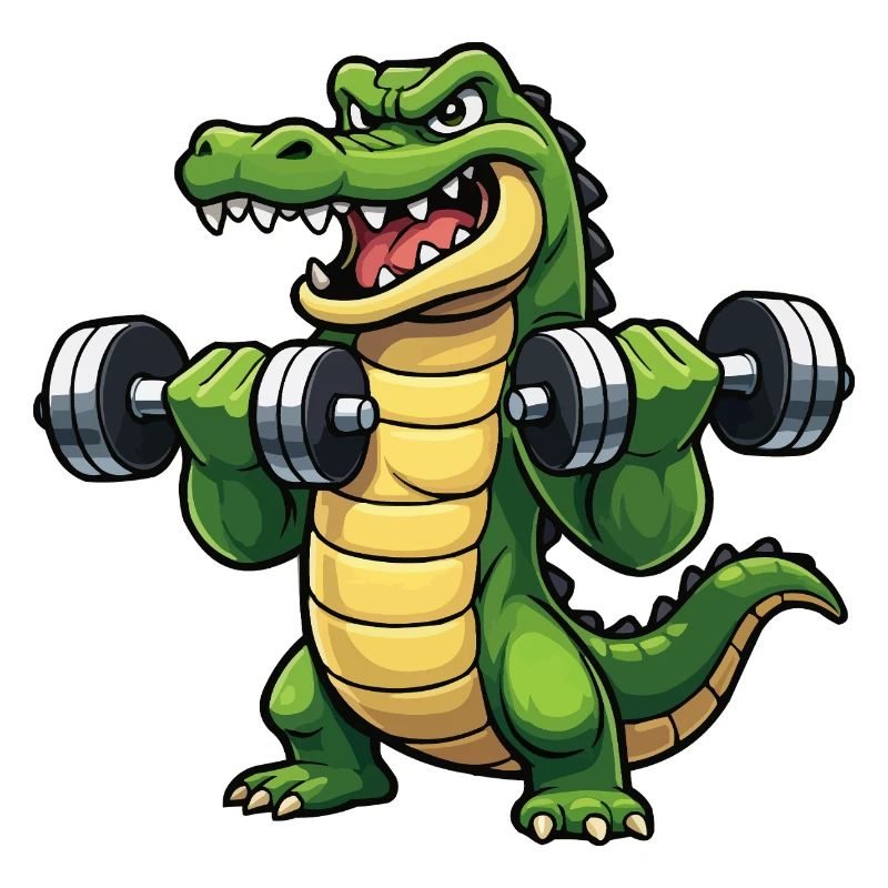 Krokodil Krafttraining Cartoon
