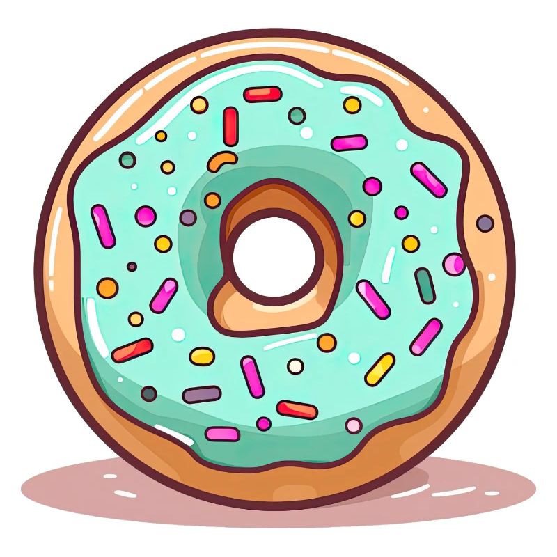 Donut Mint Blue Sparkle