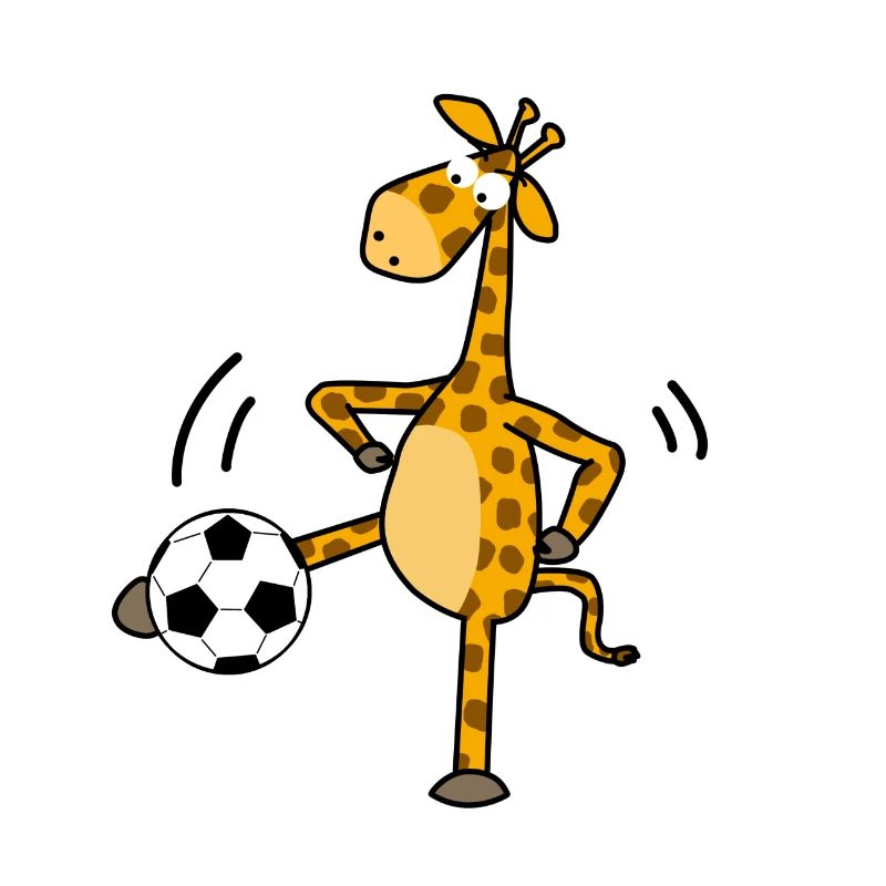 Giraffe Kick Fußball Cartoon