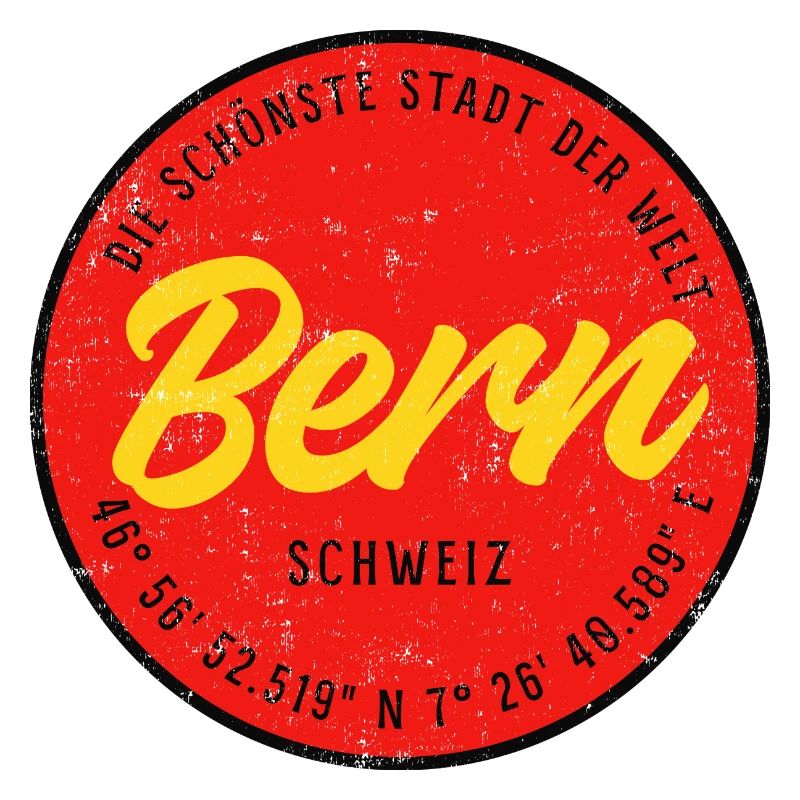 Bern Badge Retro RotGelb