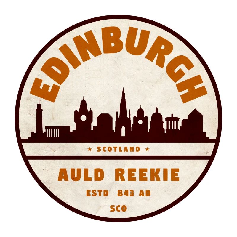 Edinburgh Skyline Retro Abzeichen
