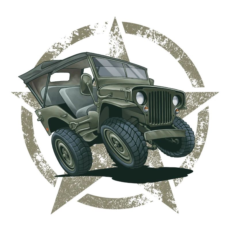 Willys MB Offroader 4x4 Star ROOFTOP Us Army