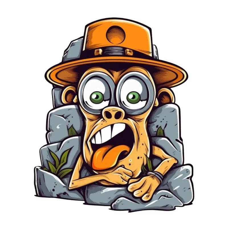 Expressive Street Art Monkey