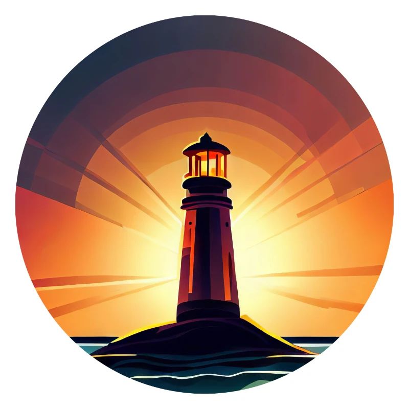 Lighthouse at sunset Romantic