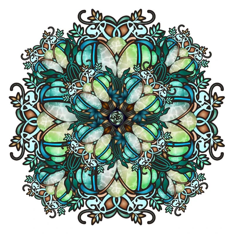 Jugendstil Rosette in transparenter Glas Optik