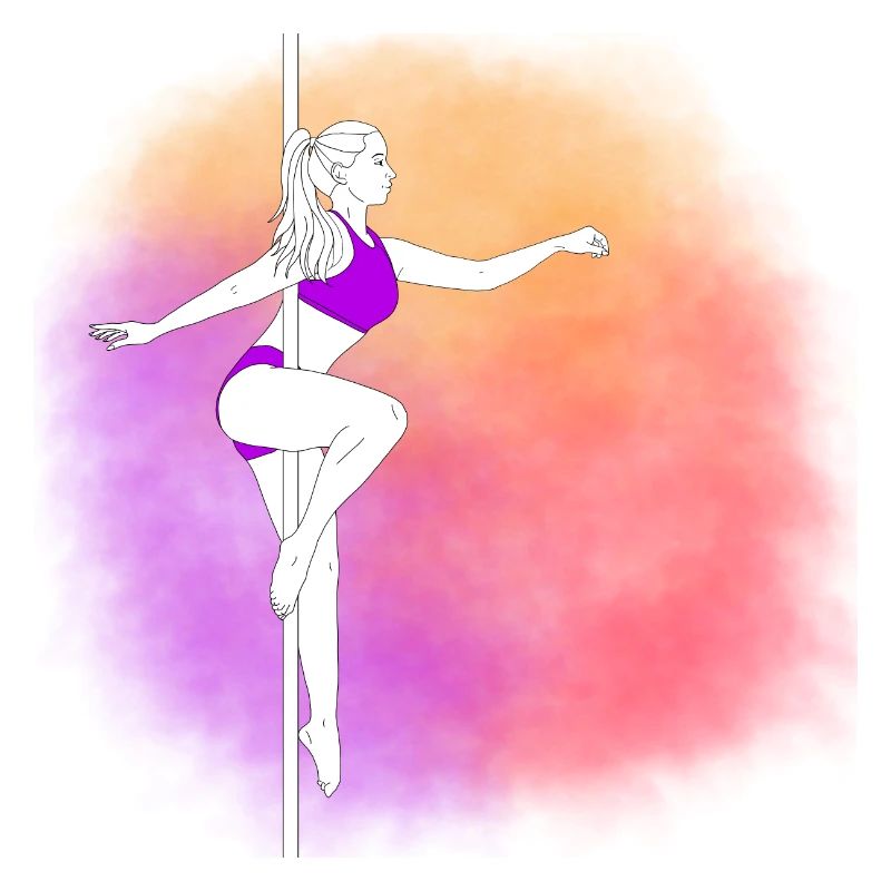Pole Dance Neon Sunset