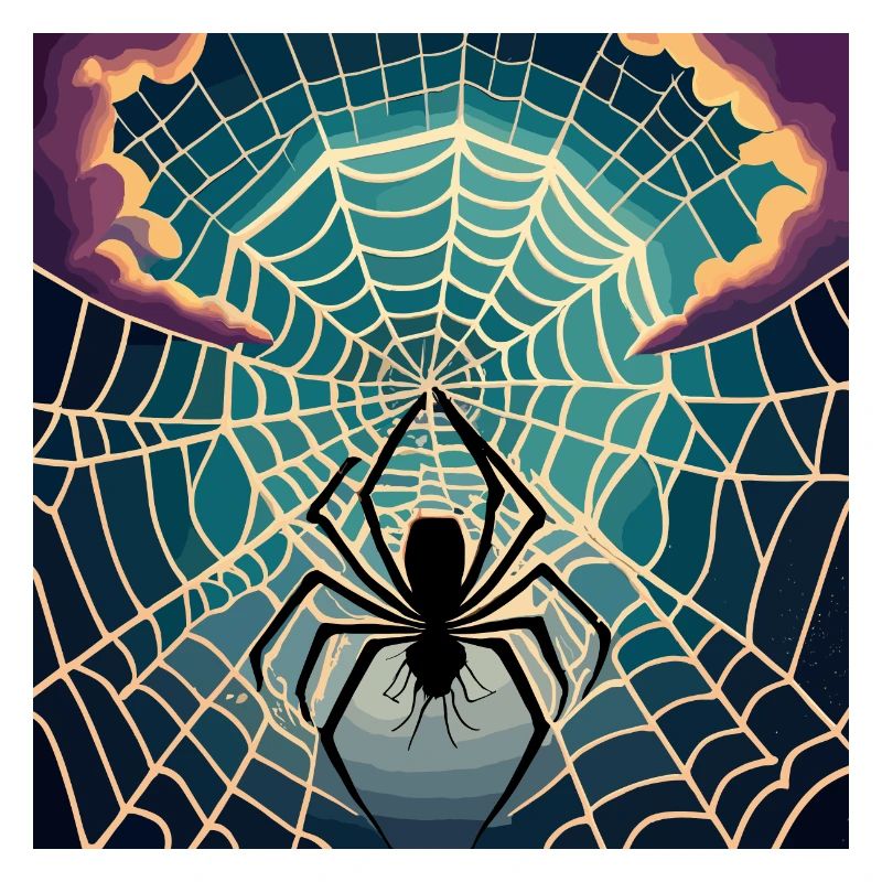 A spiderweb spider moon