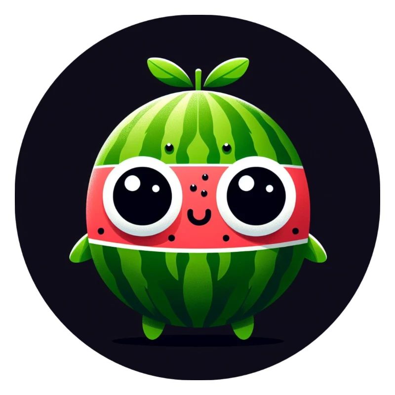 Wassermelone mit Augen im Comic Stil