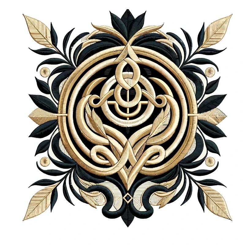 Design de broderie abstraite minimaliste de luxe