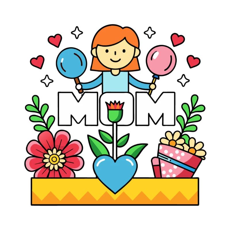 MOM Blühende Mutterliebe Cartoon