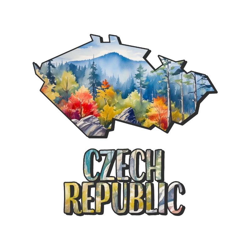 Watercolor Map Czech Republic