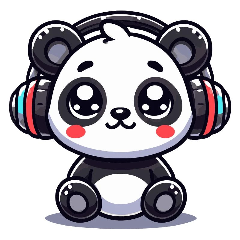Motif mignon de casque panda