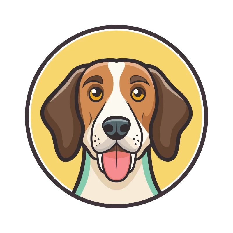 Treeing Walker Coonhound Chien Race Dessin animé Kawaii