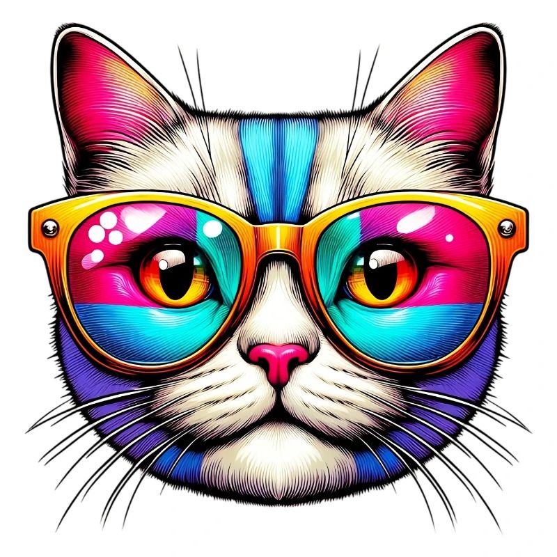 Chat avec des lunettes de soleil