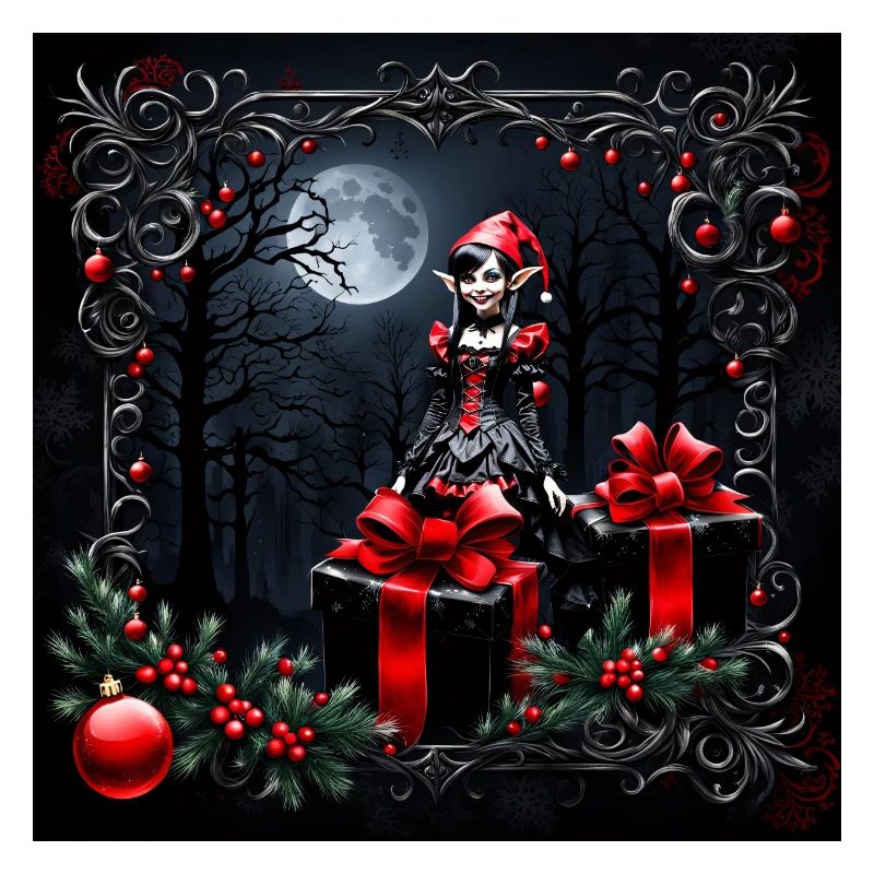 Mignon lutin de Noël gothique.