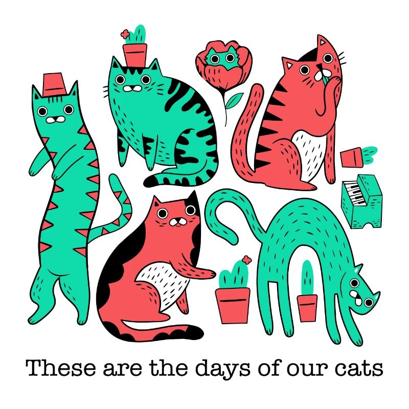 Le chaos des chats dans le style pop art