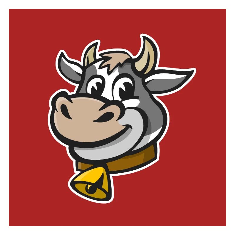Illustration joyeuse d’une tête de vache.